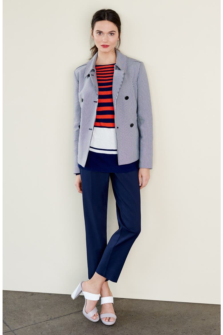 'Veloria' Slim Ankle Pants, Alternate, color, TAN OXFORD