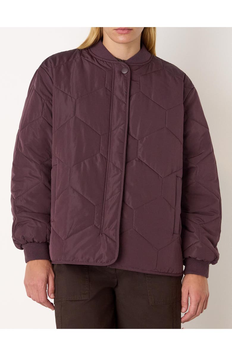 Whistles Ida Quilted Coat, Alternate, color, Burgundy