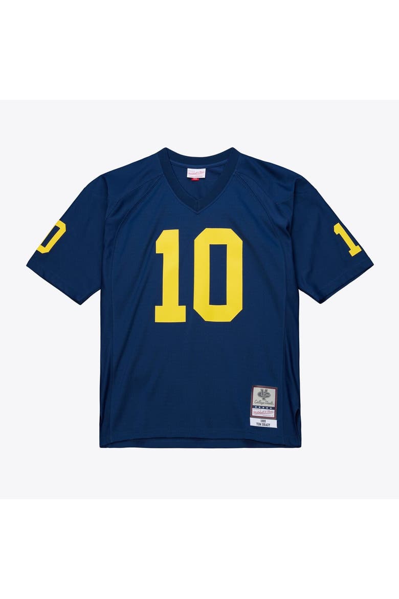 Men's Mitchell & Ness Tom Brady Navy Michigan Wolverines 1999 College Vault Jersey, Main, color, Navy