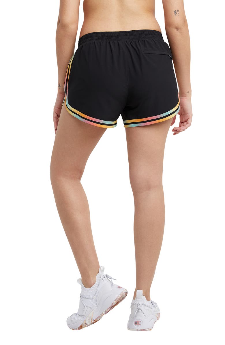 Champion Varsity Logo Print Shorts, Alternate, color, 