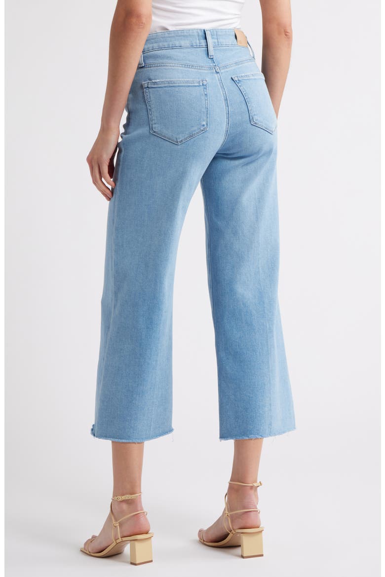 Anessa High Waist Raw Hem Wide Leg Ankle Jeans, Alternate, color, LUMINARIES