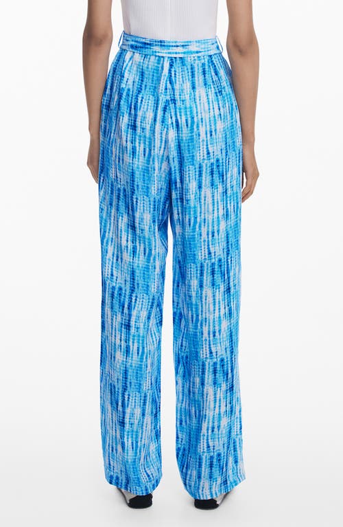 Desigual Tie Dye Print Wide Leg Pants In Blue