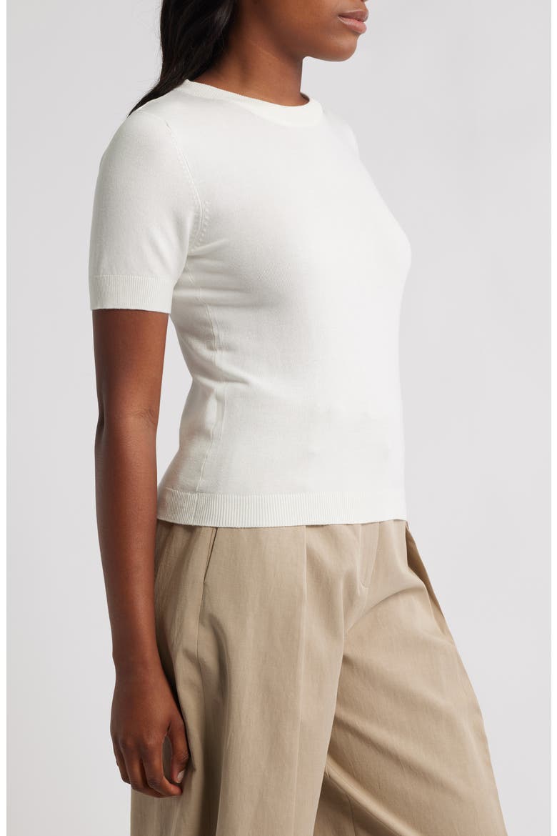 Short Sleeve Sweater, Alternate, color, LIGHT BEIGE