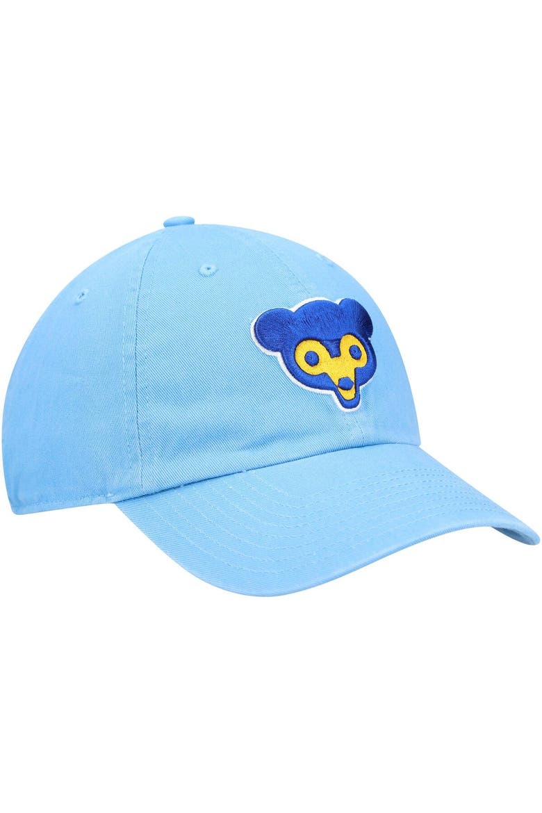 Men's '47 Light Blue Chicago Cubs Logo Cooperstown Collection Clean Up Adjustable Hat, Alternate, color, Light Blue