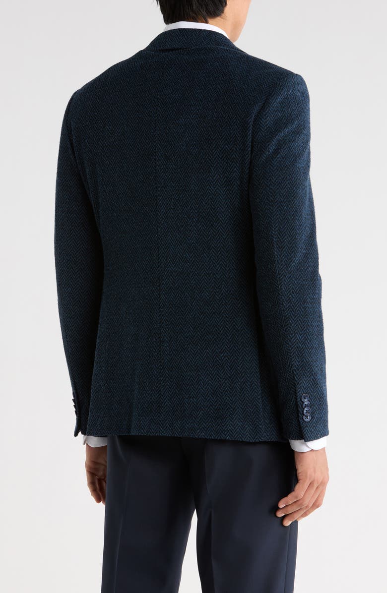 John Varvatos Star USA Herringbone Sport Coat, Alternate, color, Blue/ Black