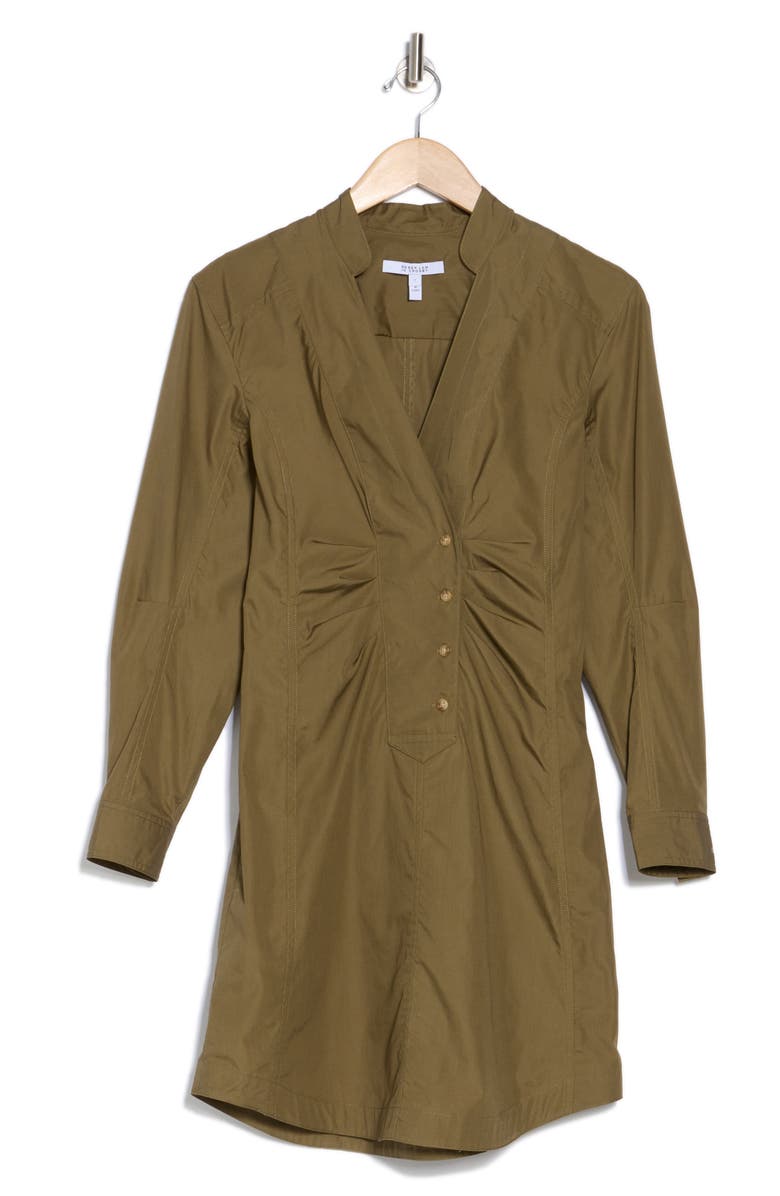 Derek Lam 10 Crosby Beverly Long Sleeve Cotton Shirtdress, Alternate, color, Fatigue