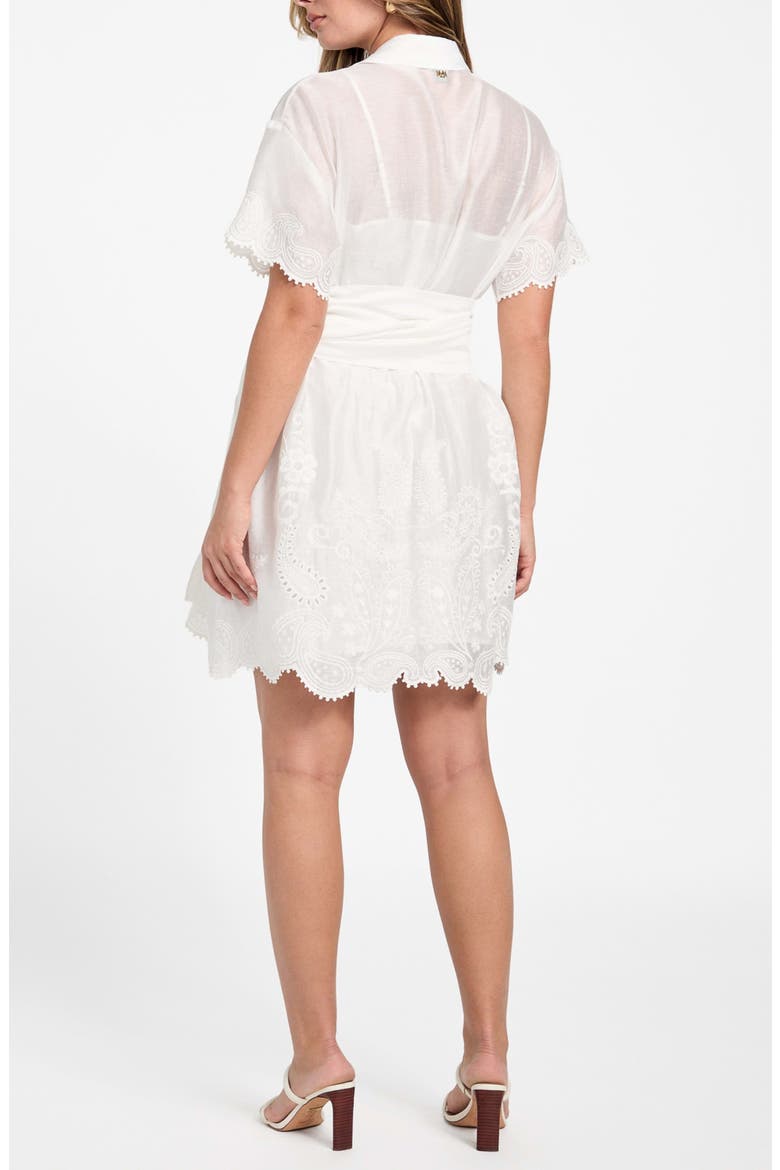 Mindy Embroidery Detail Mini Shirtdress, Alternate, color, WHITE PEAKS