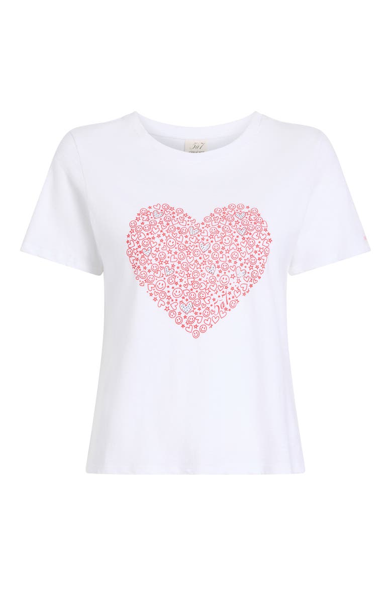 Rhinestone Doodle Heart T-Shirt, Alternate, color, WHITE/BISOU