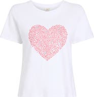 Cinq à Sept Rhinestone Doodle Heart T-Shirt
