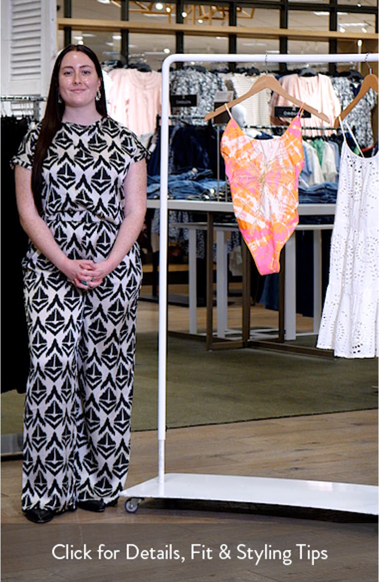 Flamingo Swirl Luster Reversible One-Piece Swimsuit, sales video thumbnail