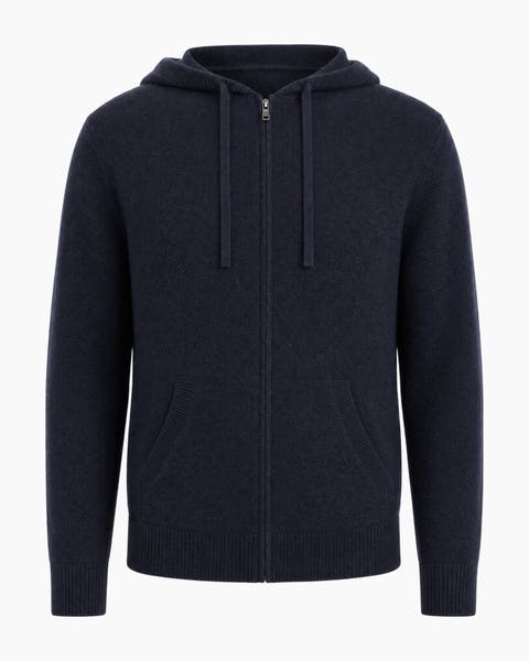 100% Cashmere Hoodie Zip Up