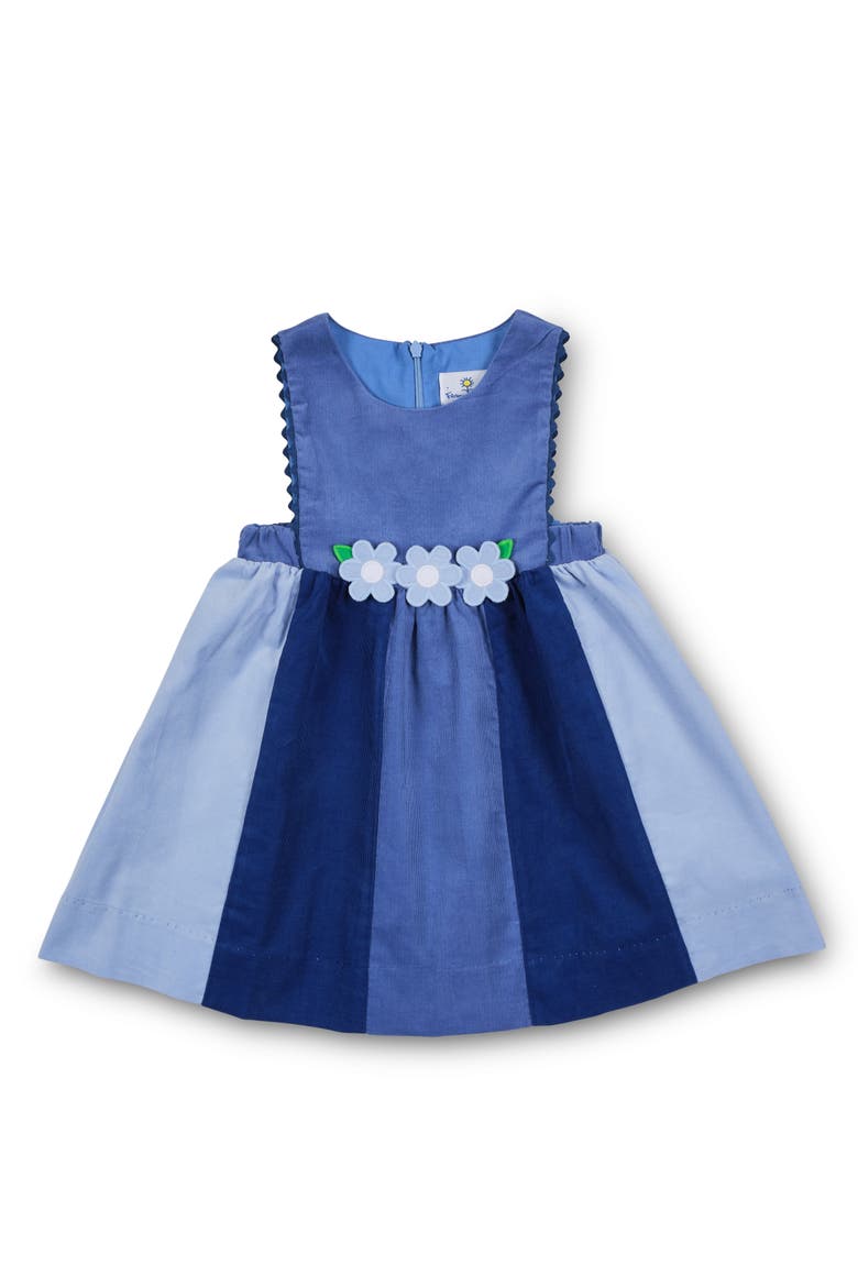 Corduroy Jumper With Flowers, Main, color, Tricolor Blue