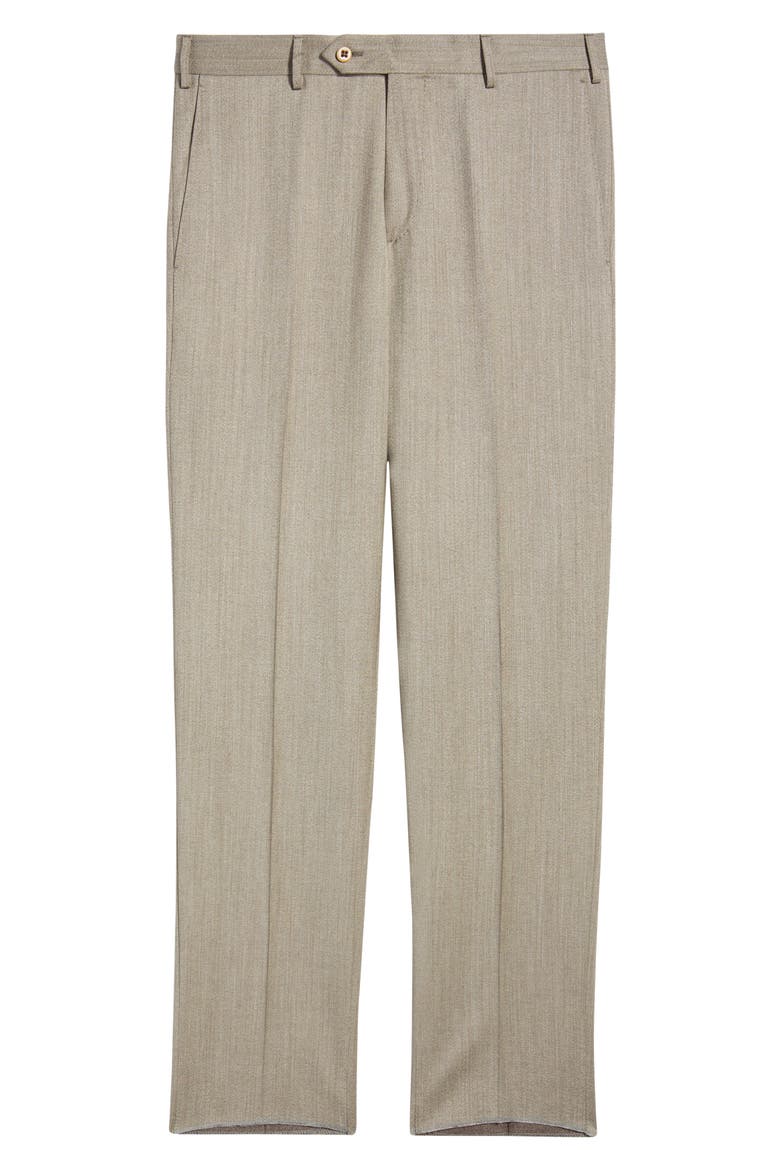 Parker Flat Front Wool Dress Pants, Alternate, color, KHAKI