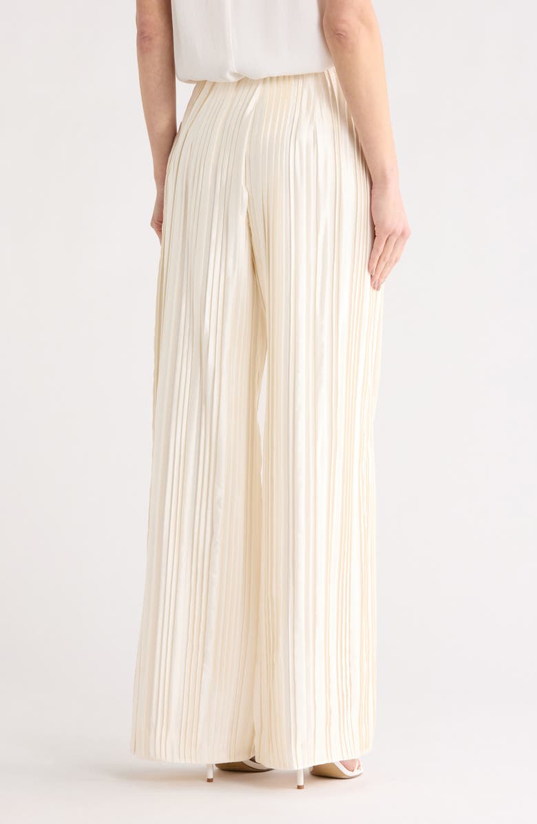 TWP Pleated High Waist Wide Leg Silk Pants, Alternate, color, Antique Ivory