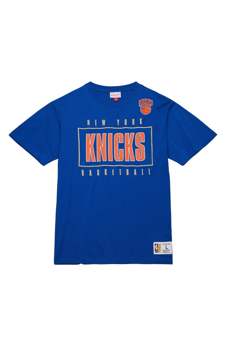Mitchell & Ness Men's Mitchell & Ness Blue New York Knicks Hardwood Classics Team OG 2.0 Premium Vintage Logo T-Shirt, Alternate, color, 