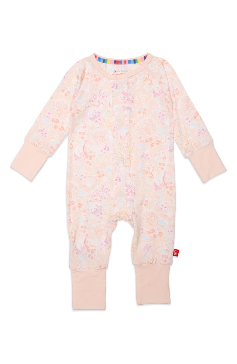 Magnetic Me Coral Floral Convertible Footie, Main, color, 