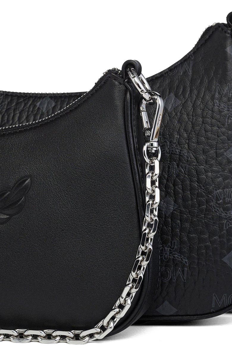 MCM Aren Duo Hobo in Visetos, Alternate, color, Black