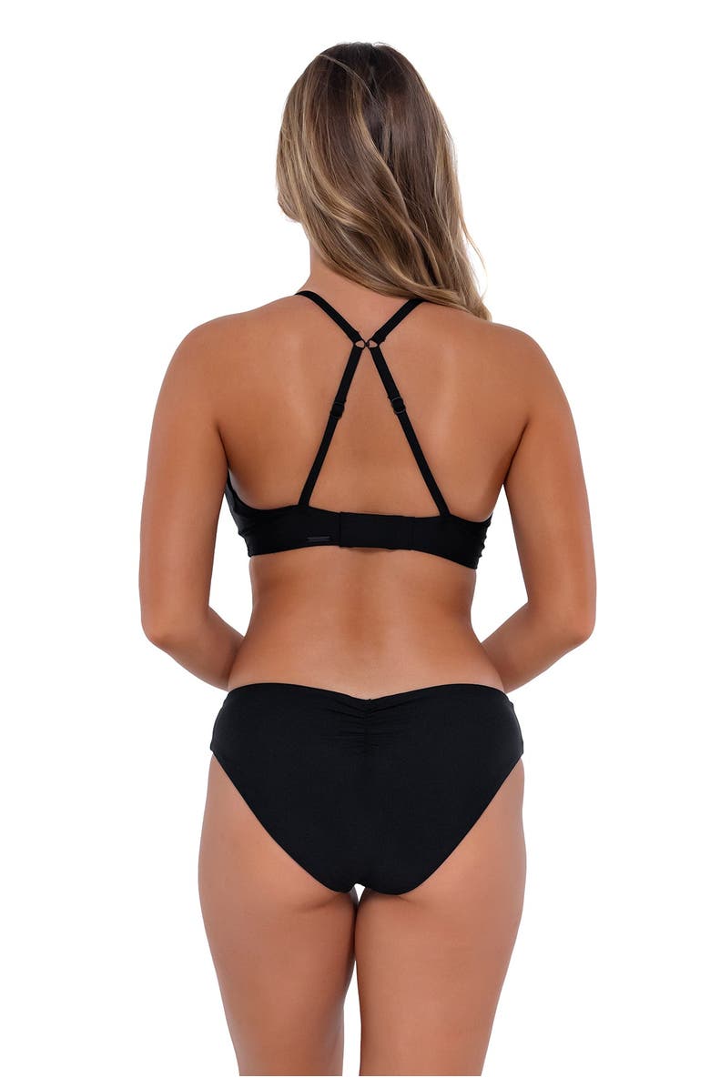 Sunsets Kauai Keyhole Bikini Swimsuit Top - F Cup, Alternate, color, Black