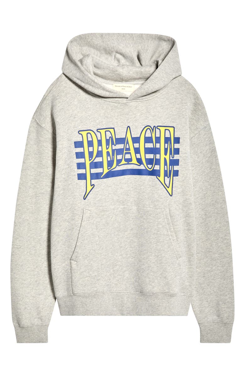 Museum of Peace & Quiet Seventies Logo Cotton Graphic Hoodie, Alternate, color, Ash