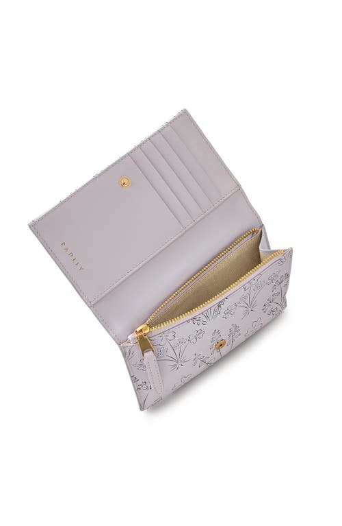 Radley Wild Flowers Medium Flapover Wallet In Gray