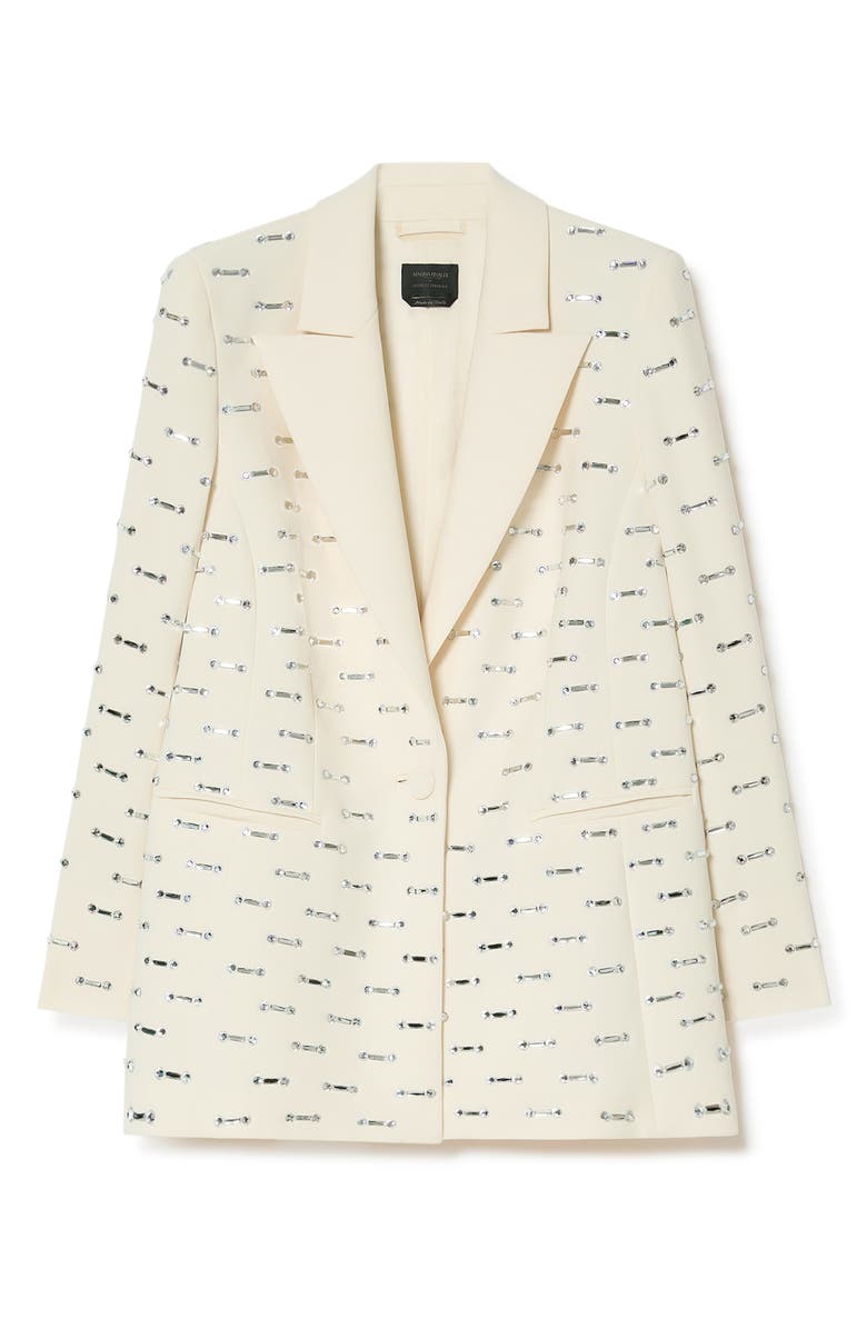 Marina Rinaldi Mescmalto Rhinestone Detail Jacket, Alternate, color, Light Yellow