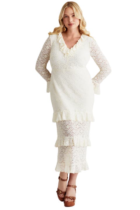 Ruffled Lace Maxi Dress (Plus)