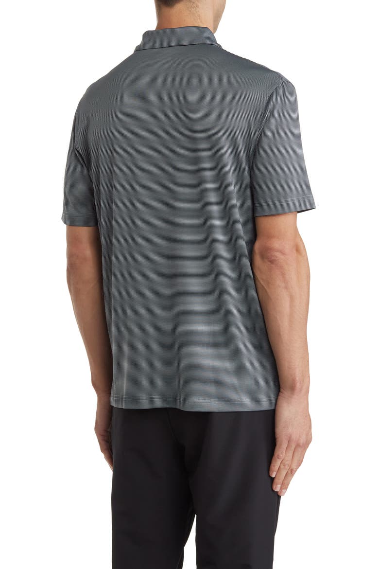 Fine Line Stripe Polo, Alternate, color, CAVIAR