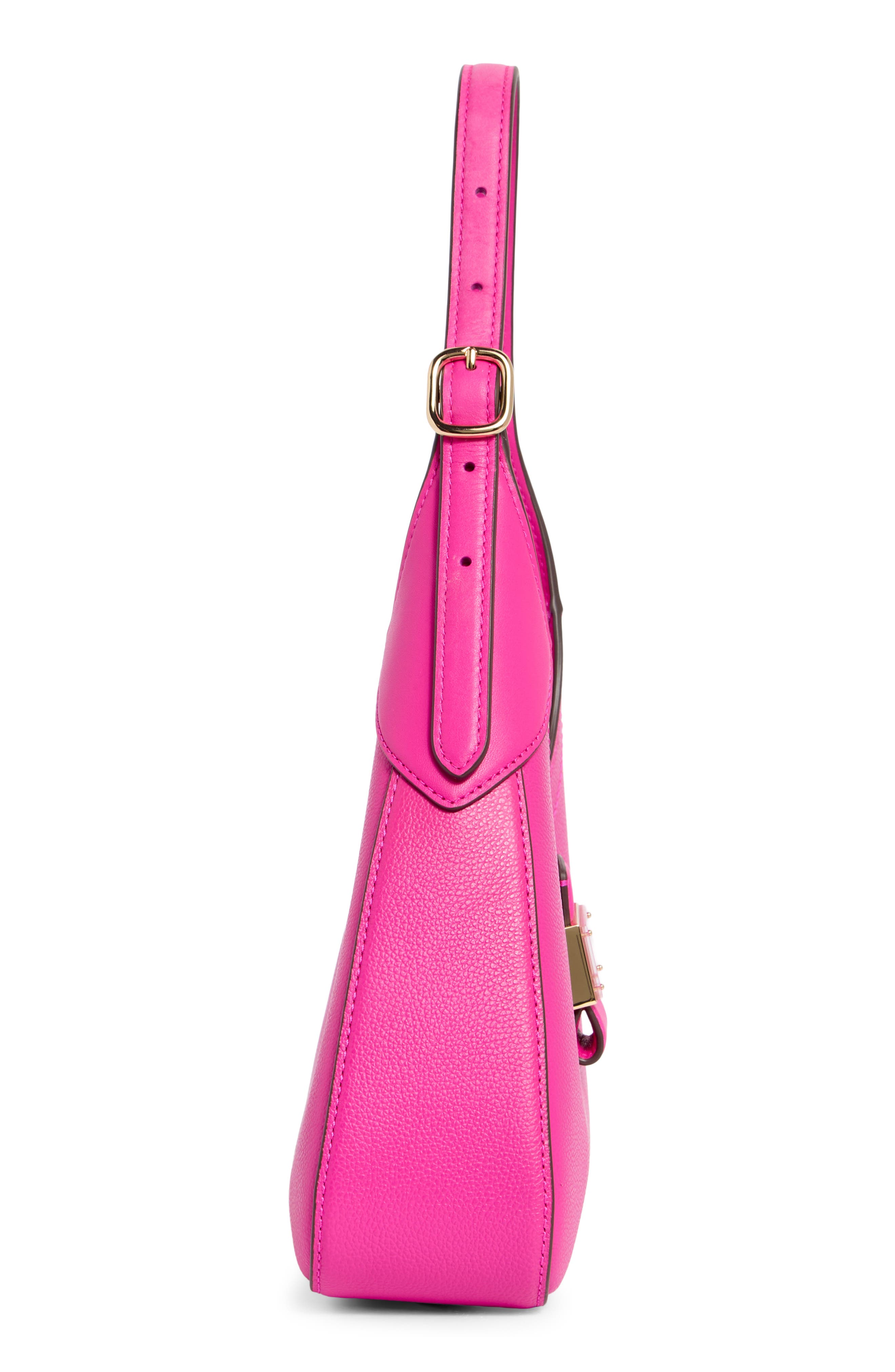 nouveau leather shoulder bag, Alternate, color, MARKER PINK