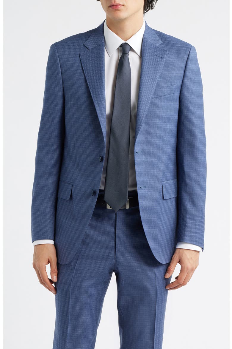 Flynn Classic Fit Medium Blue Microcheck Wool Suit, Alternate, color, MEDIUM BLUE