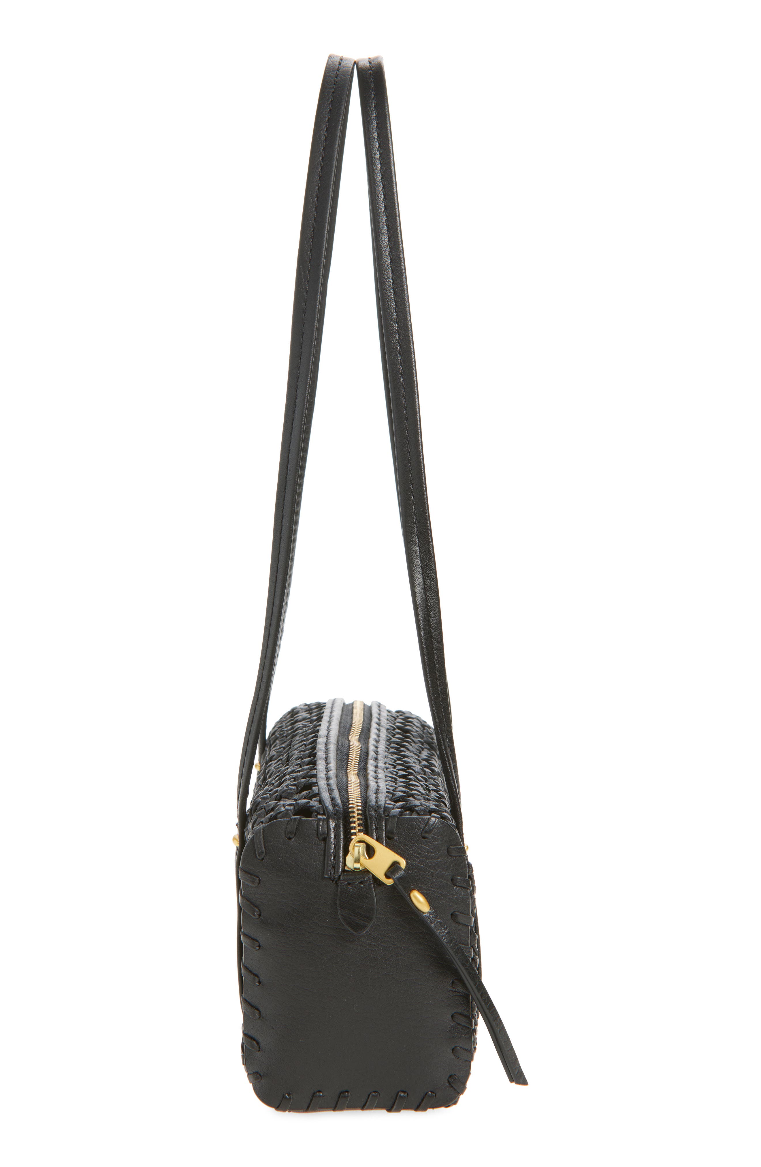 Madewell Brioche Mini Shoulder Bag, Alternate, color, True Black