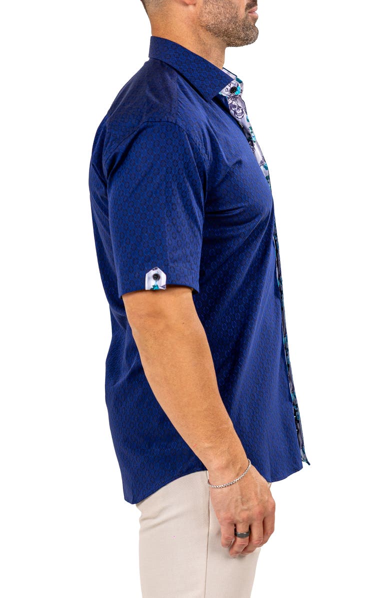 Maceoo Galileo Marthy Short Sleeve Cotton Button-Up Shirt, Alternate, color, 