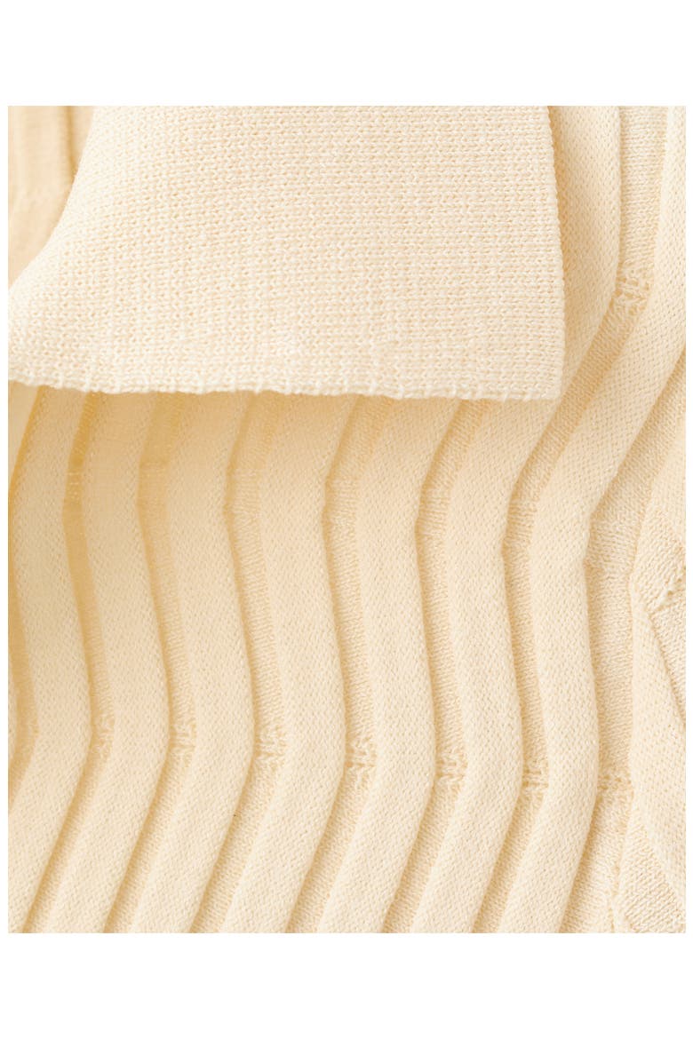 Zigzag Rib Polo Sweater, Alternate, color, ECRU