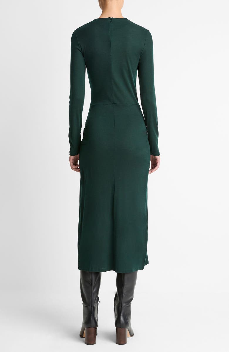 Vince Wool Blend Drape Midi Dress, Alternate, color, Juniper