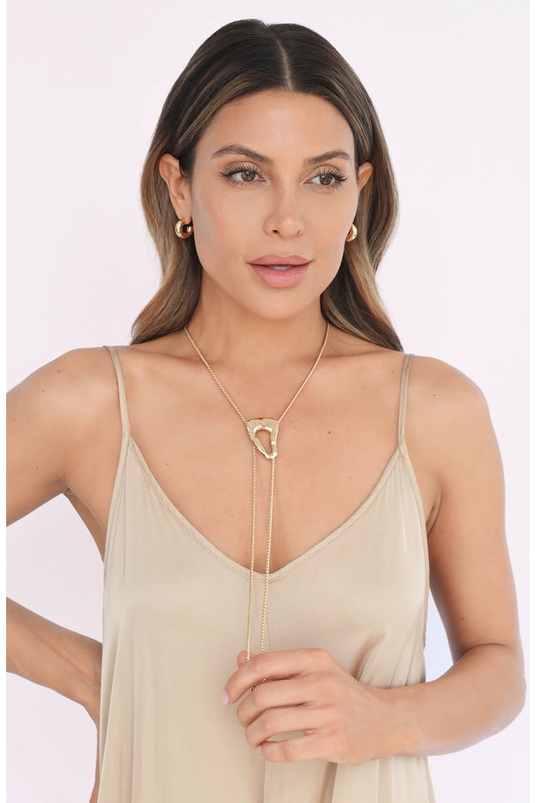 Molten Muse Bolo Necklace, Alternate, color, GOLD