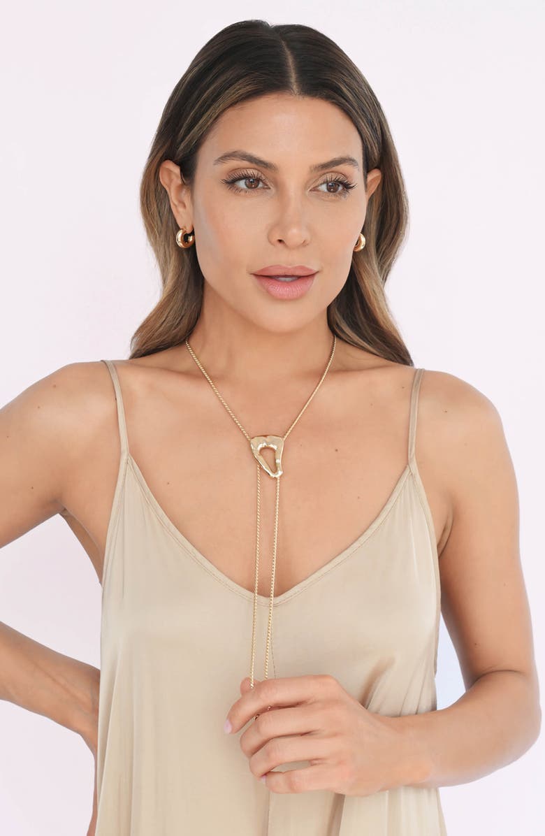 Ettika Molten Muse Bolo Necklace, Alternate, color, Gold