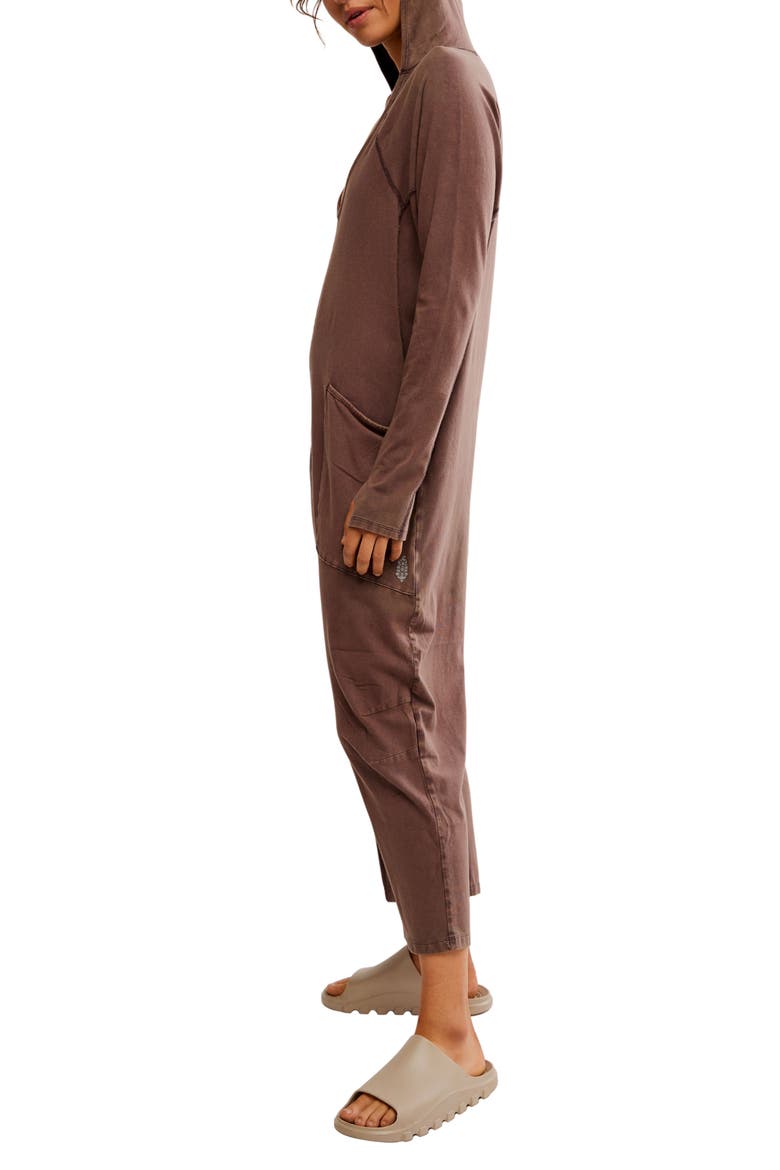 FP Movement Hot Shot Long Sleeve Stretch Cotton Jumpsuit, Alternate, color, DARK ESPRESSO