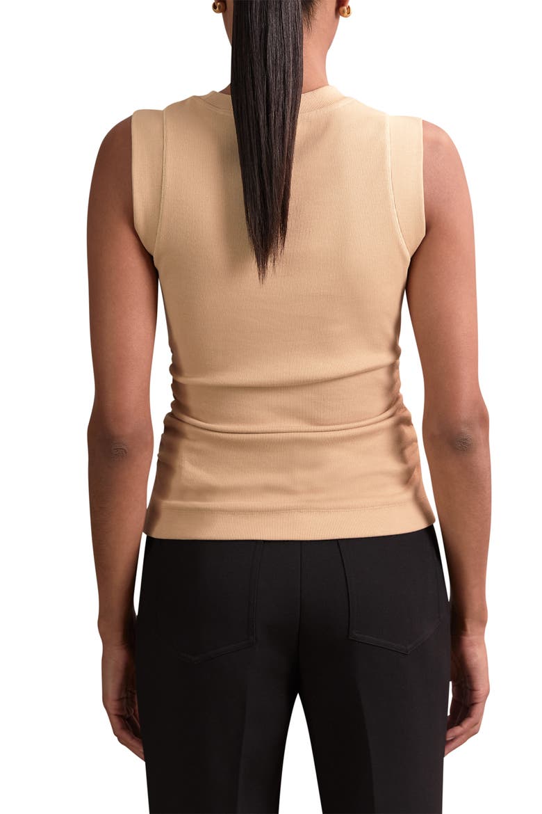 Trudy Ruched Rib Tank, Alternate, color, CAMEL