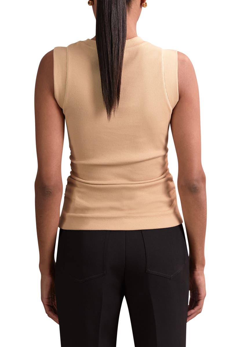 Reiss Trudy Ruched Rib Tank, Alternate, color, Camel