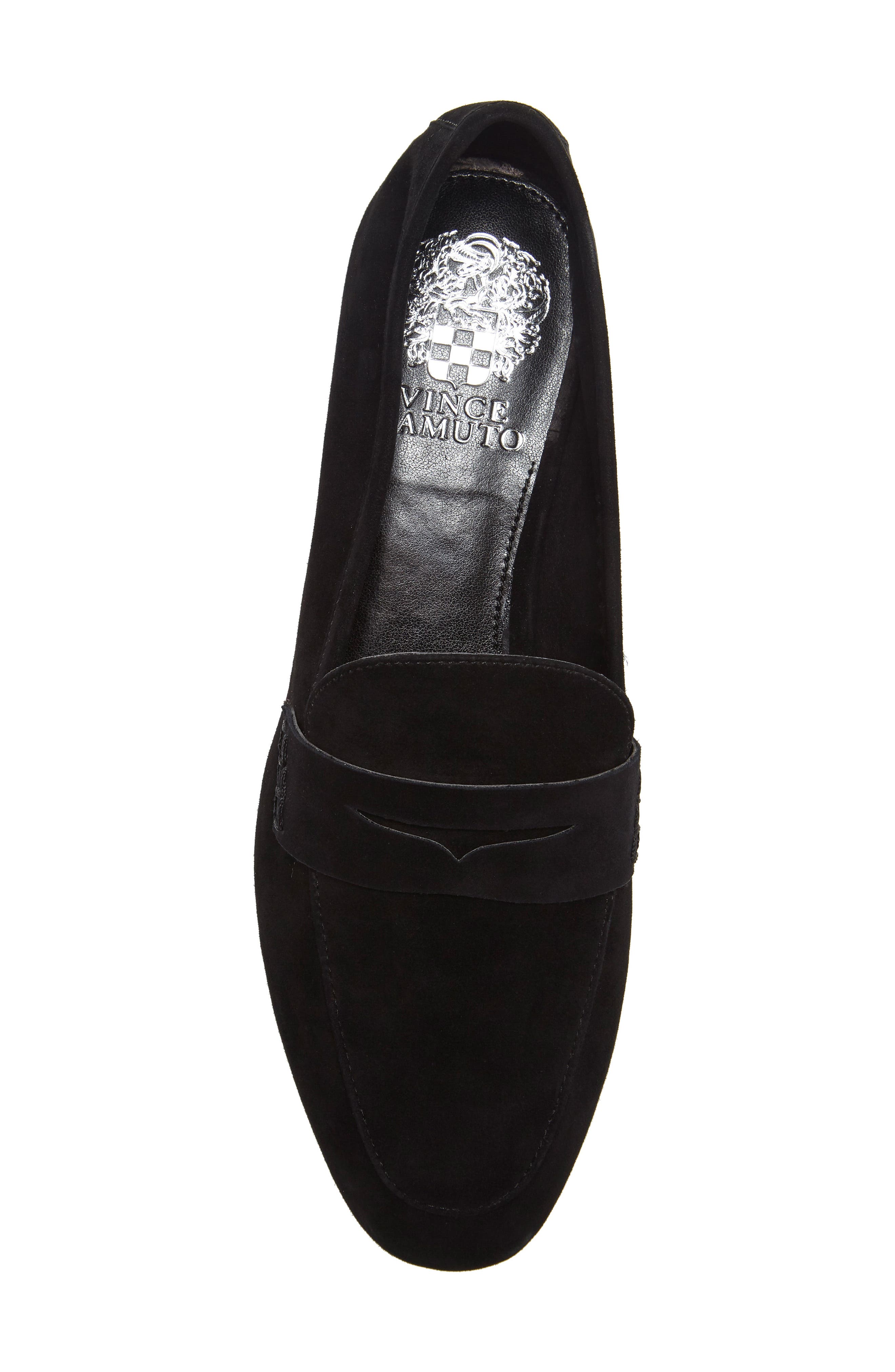 Macinda Penny Loafer, Alternate, color, BLACK SUEDE