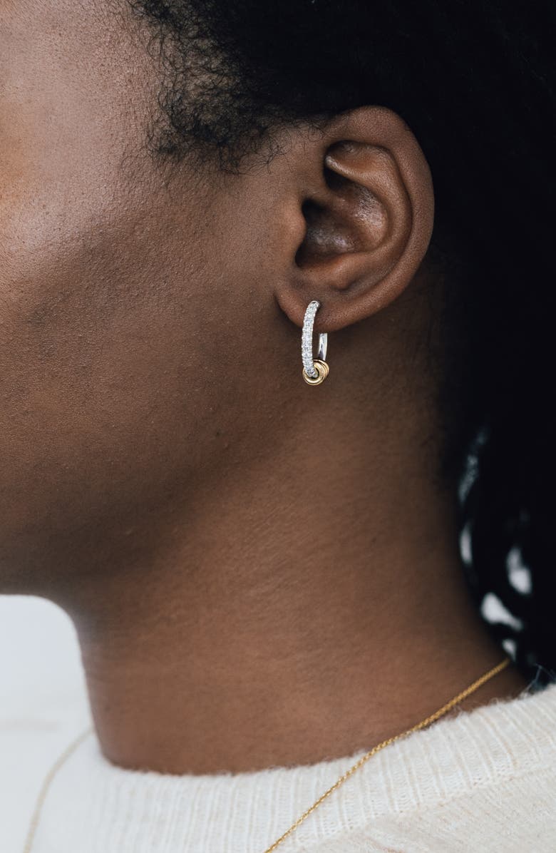 Spinelli Kilcollin Ara Pavé Grey Diamond Hoop Earrings, Alternate, color,