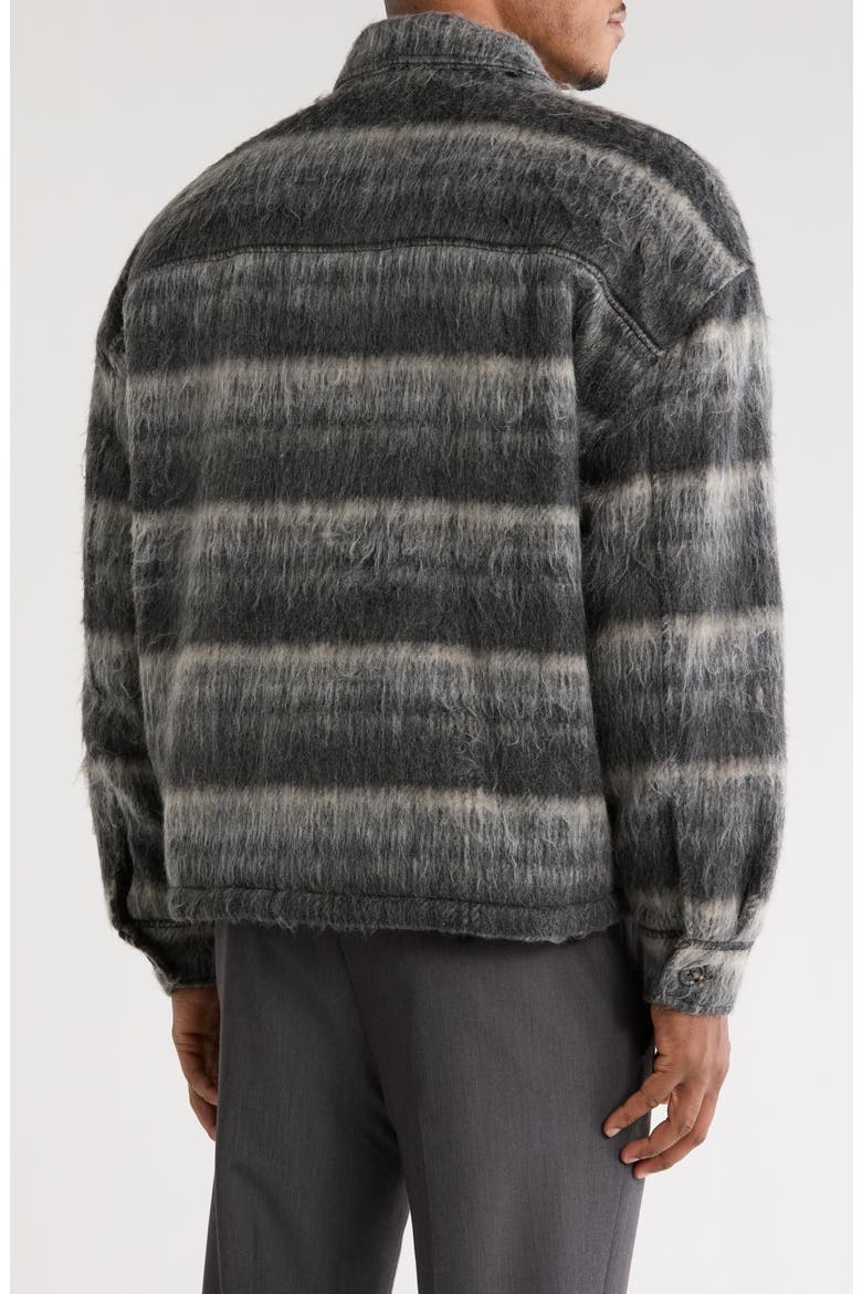 Brushed Plaid Flannel Shirt Jacket, Alternate, color, BLACK FADED CLARK PLAID