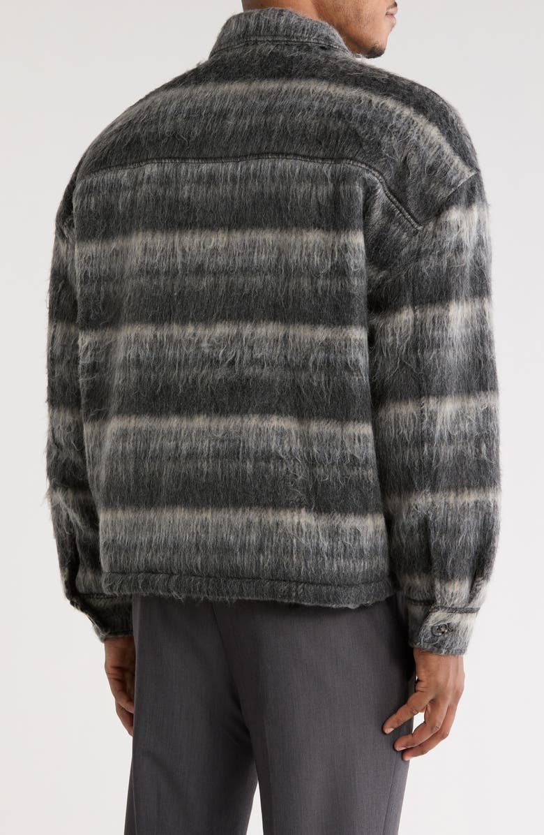 BP. Brushed Plaid Flannel Shirt Jacket, Alternate, color, Black Faded Clark Plaid