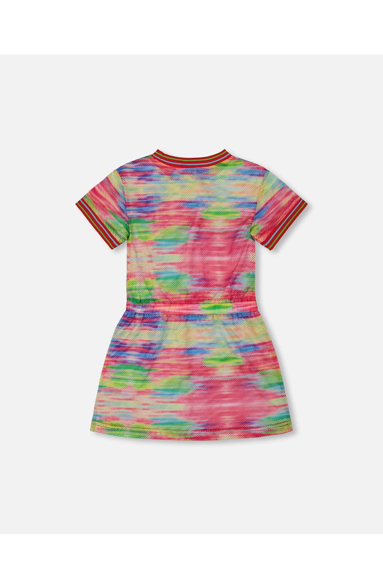 Deux par Deux Little Girl's Short Sleeve Mesh Beach Dress Multicolored, Alternate, color,