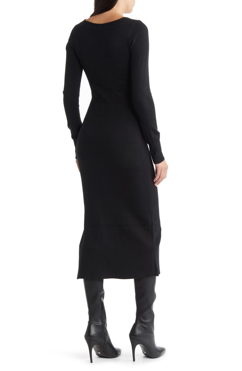 French Connection Babysoft Square Neck Long Sleeve Midi Dress, Alternate, color,