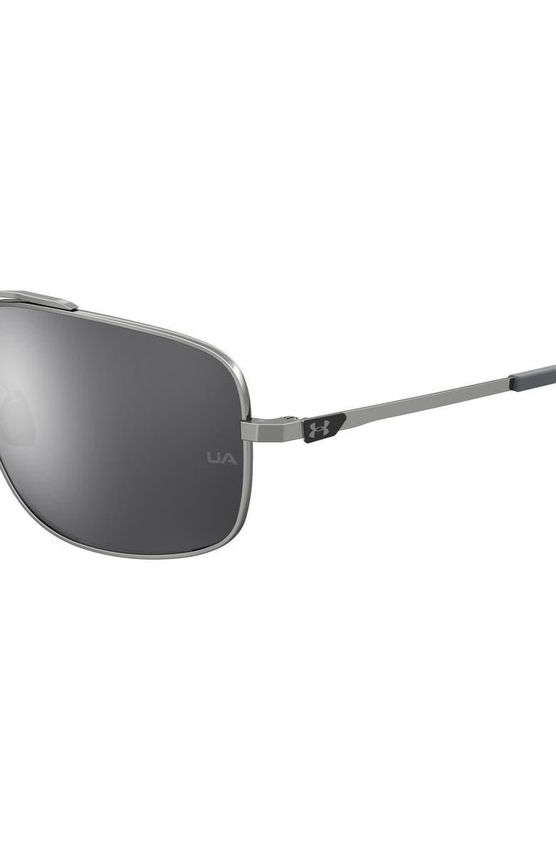 Under Armour 59mm Polarized Mirrored Aviator Sunglasses, Alternate, color, Ruthenium
