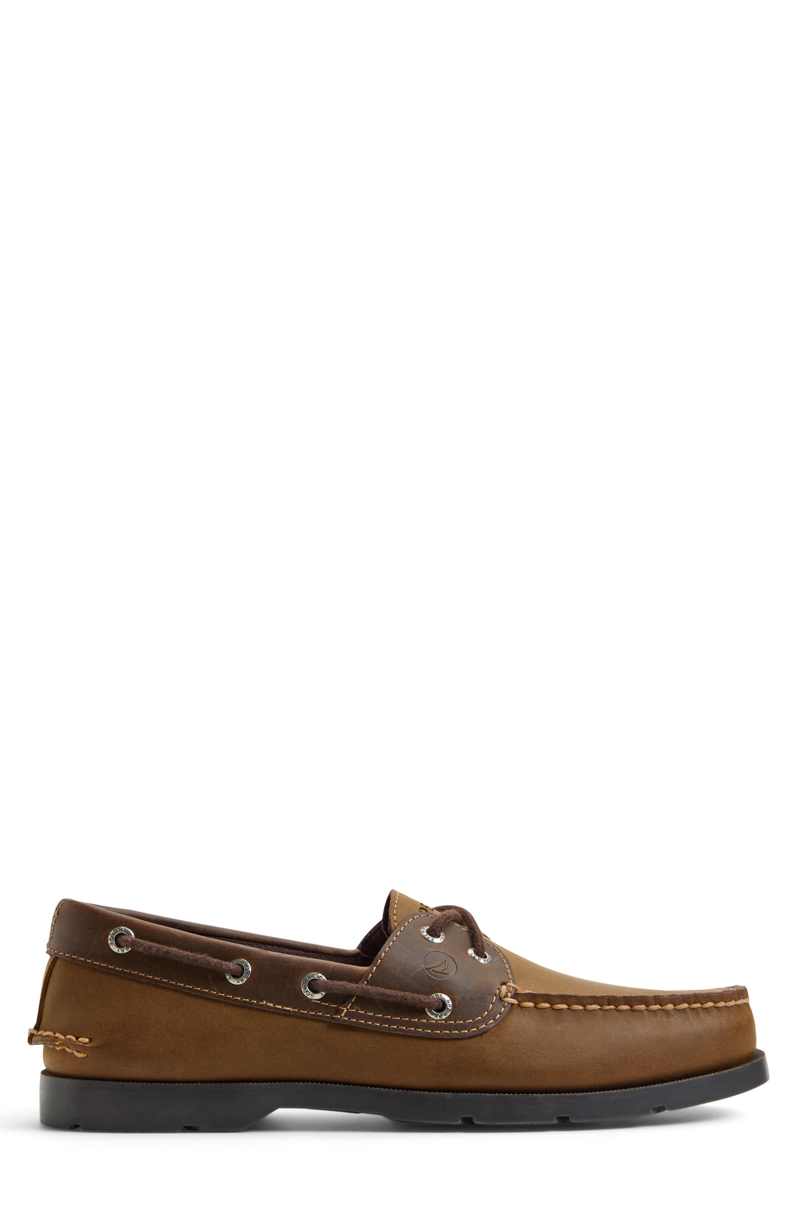 Leeward 2-Eye Boat Shoe, Alternate, color, BROWN