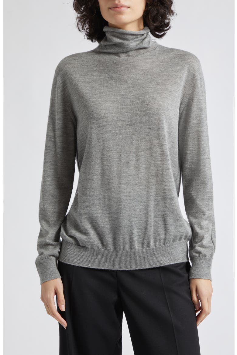 Beatrice Superfine Cashmere Turtleneck Sweater, Alternate, color, CULLEN GREY