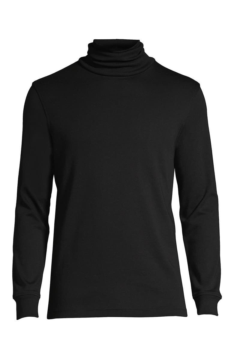 Lands' End Cotton Supima Turtleneck, Alternate, color, Black