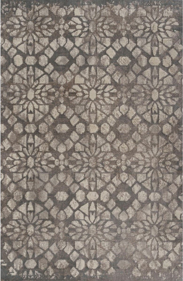 JONATHAN Y Roma Ornate Geometric Tile Area Rug, Main, color, Gray