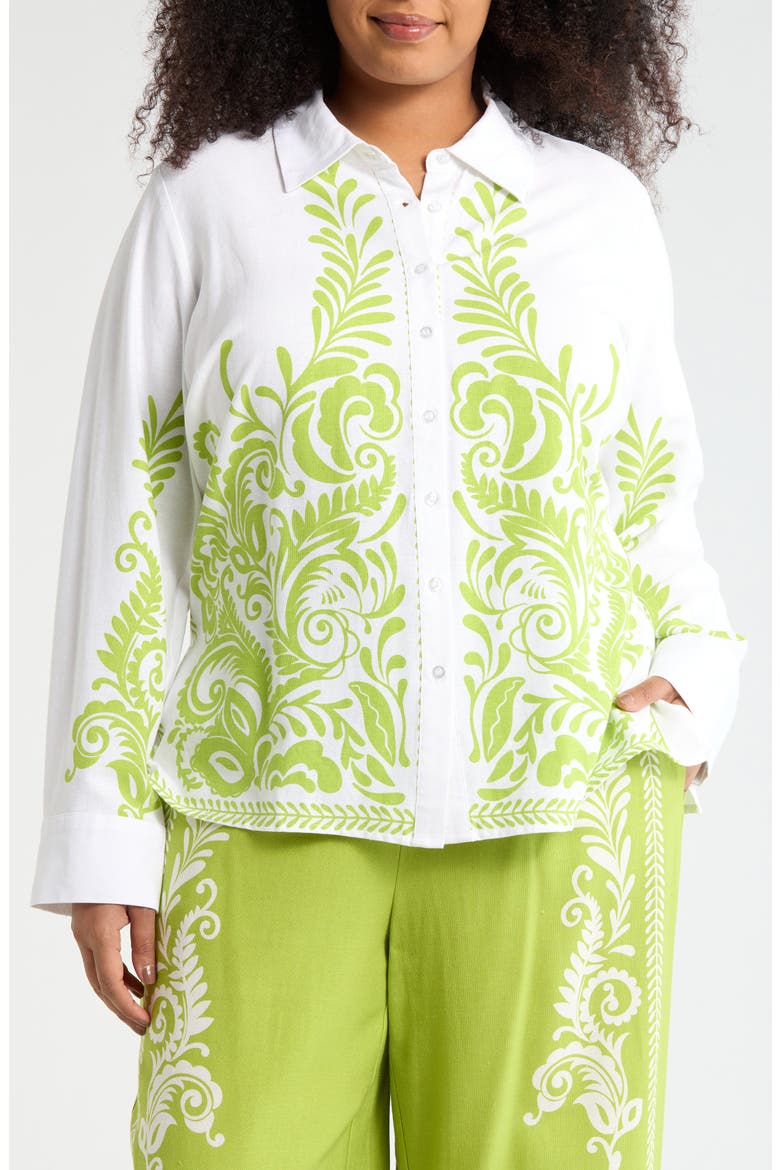 Valencia Print Top, Main, color, FLOURISH WHITE